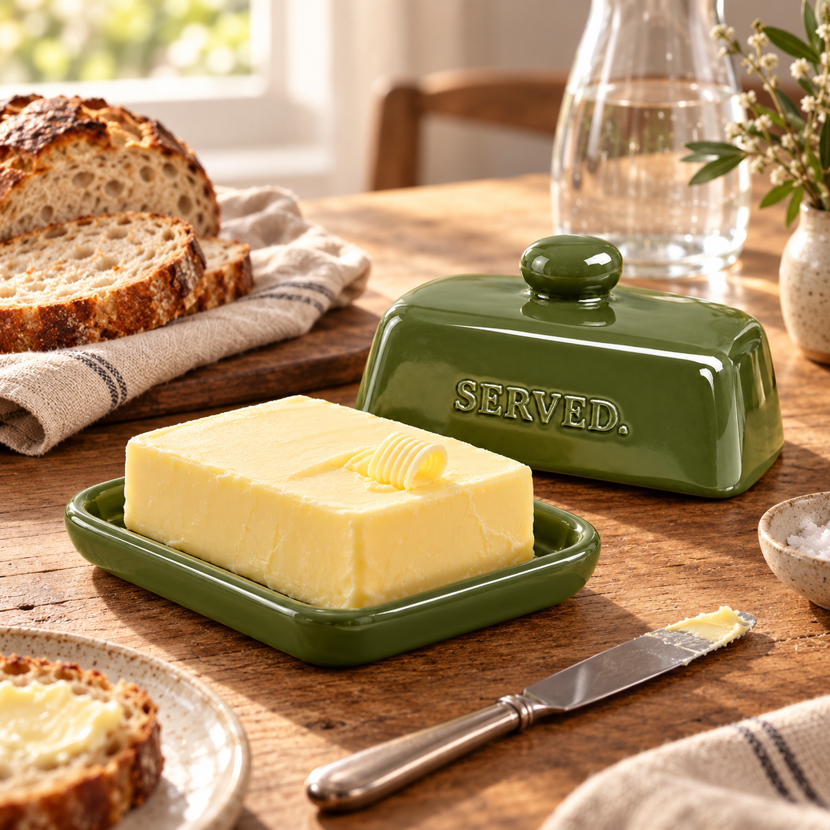 SERVED. Everyday Botervloot Olijfgroen – sfeerfoto