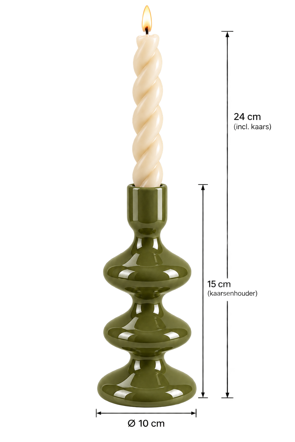 SERVED. Sculpted Light Kandelaar Olijfgroen – productfoto
