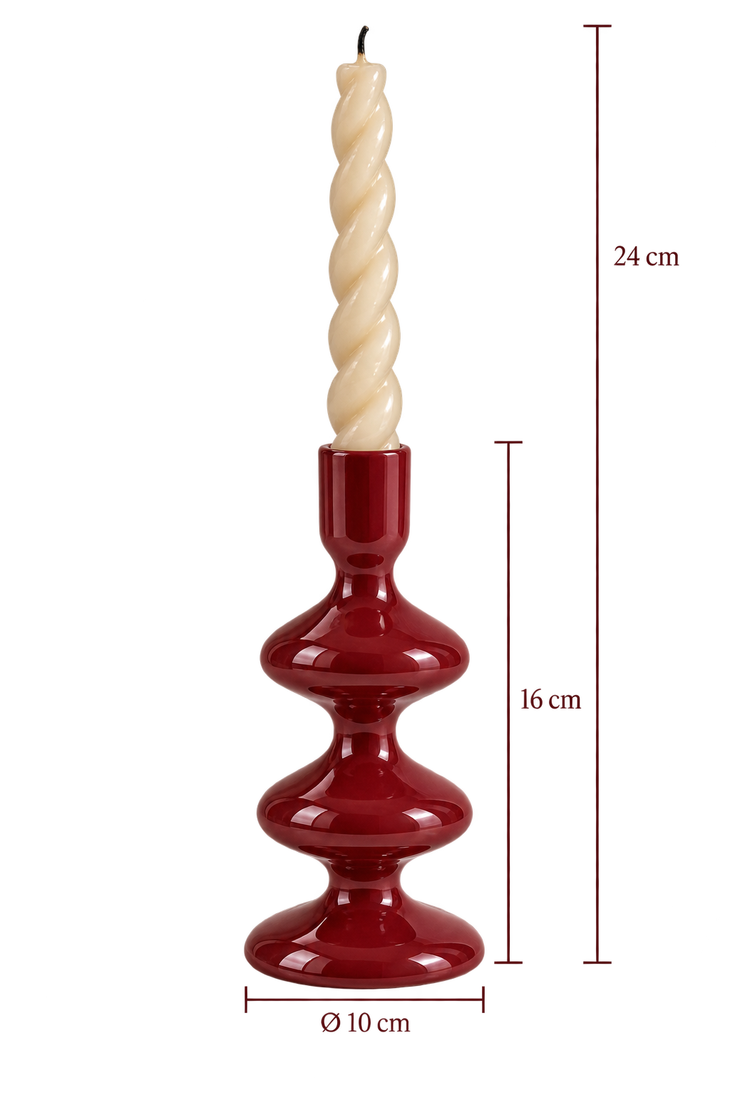 SERVED. Sculpted Light Kandelaar Burgundy – close-up