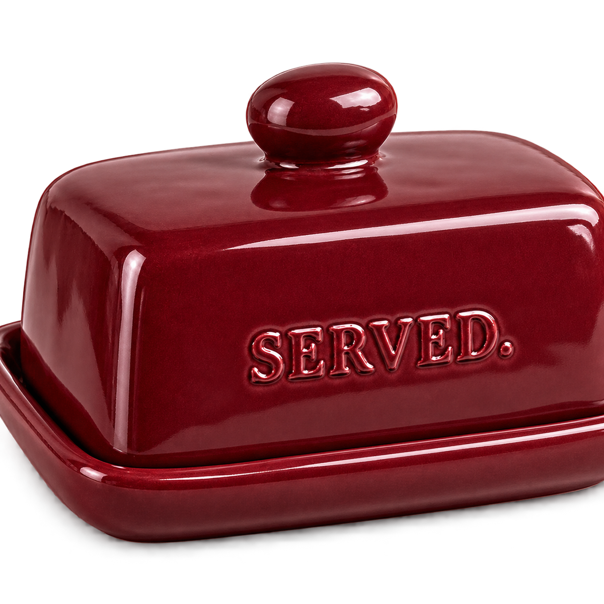 SERVED. Everyday Botervloot Burgundy – close-up