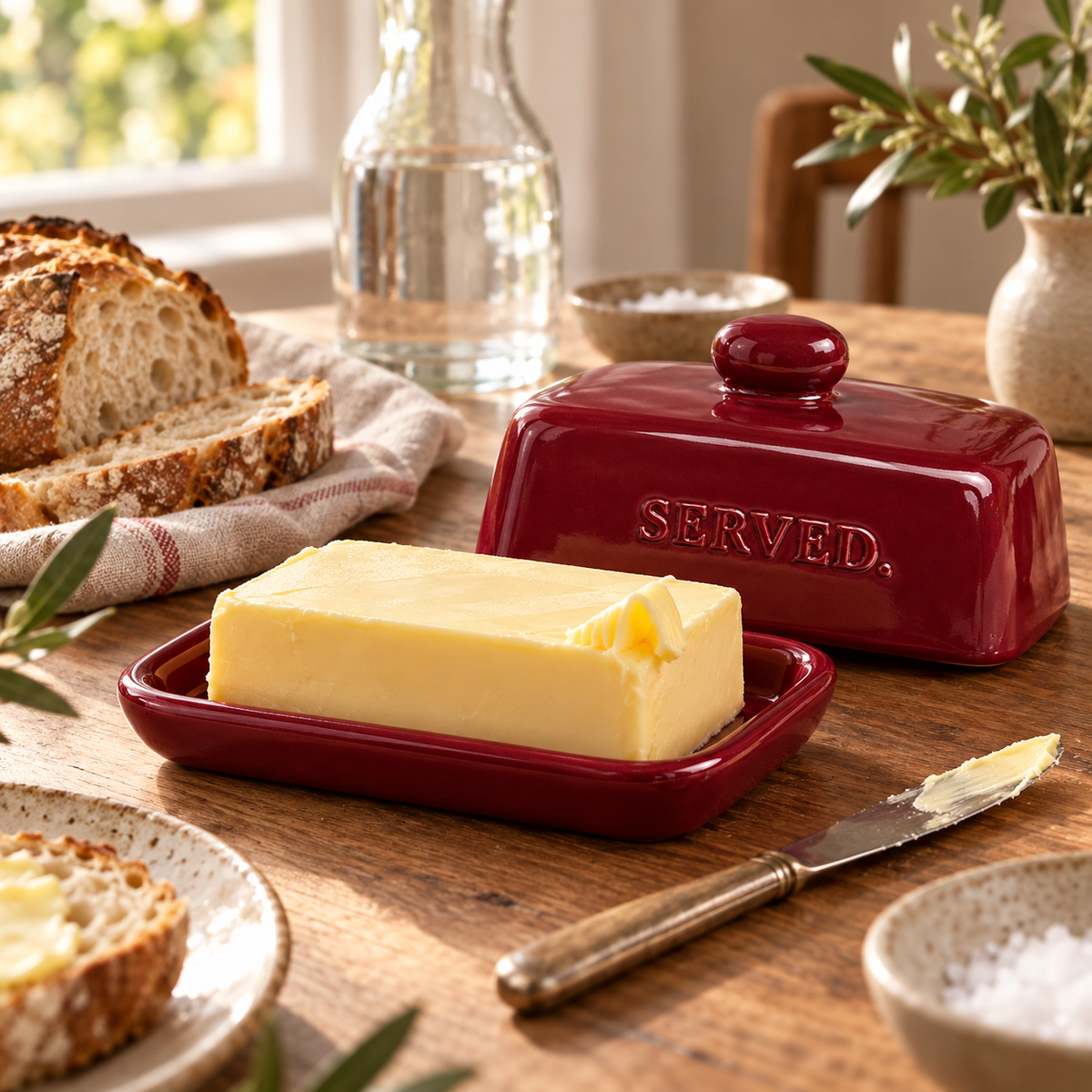SERVED. Everyday Botervloot Burgundy – sfeerfoto