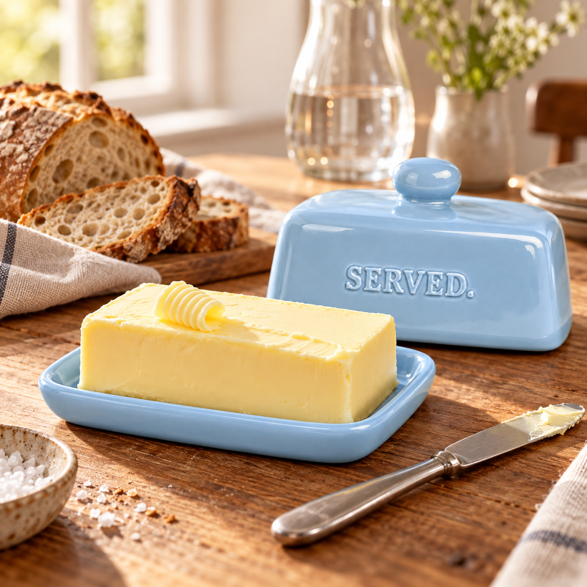 SERVED. Everyday Botervloot Lichtblauw – sfeerfoto