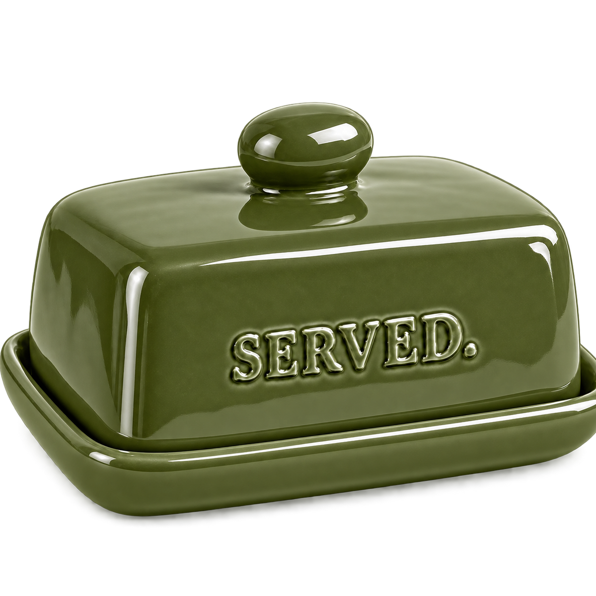 SERVED. Everyday Botervloot Olijfgroen – close-up