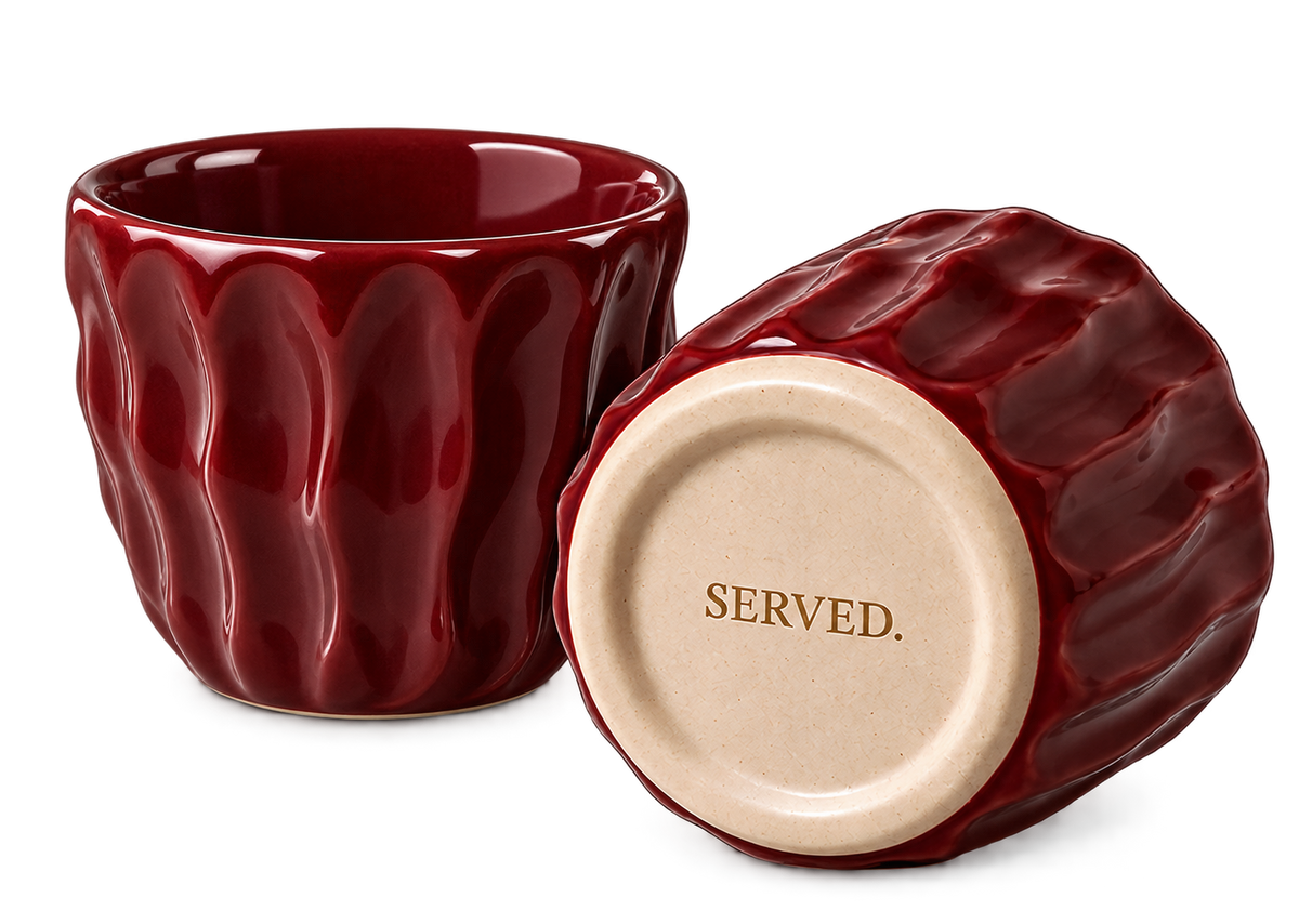 SERVED. Espresso Moments Burgundy – close-up