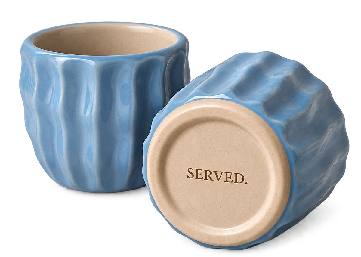 SERVED. Espresso Moments Lichtblauw – close-up