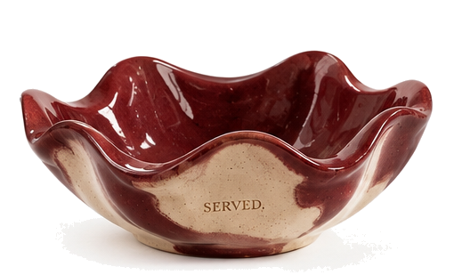 SERVED. keramische fruitschaal burgundy – transparante productfoto
