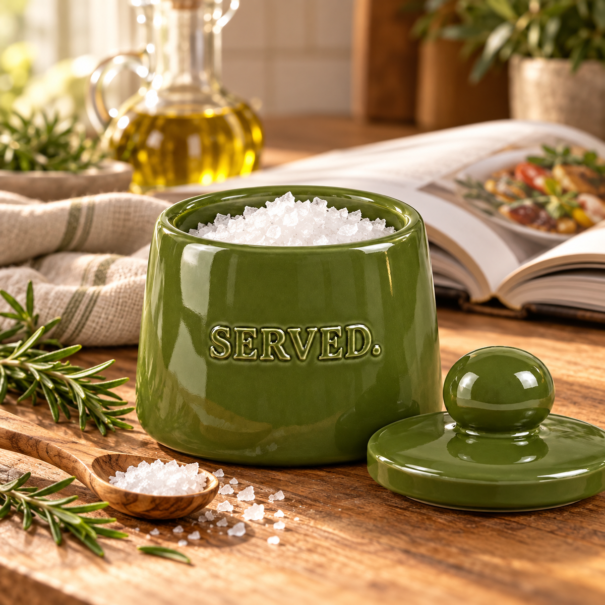 Olijfgroen | kookboekfoto | SERVED. Pantry Opbergpot