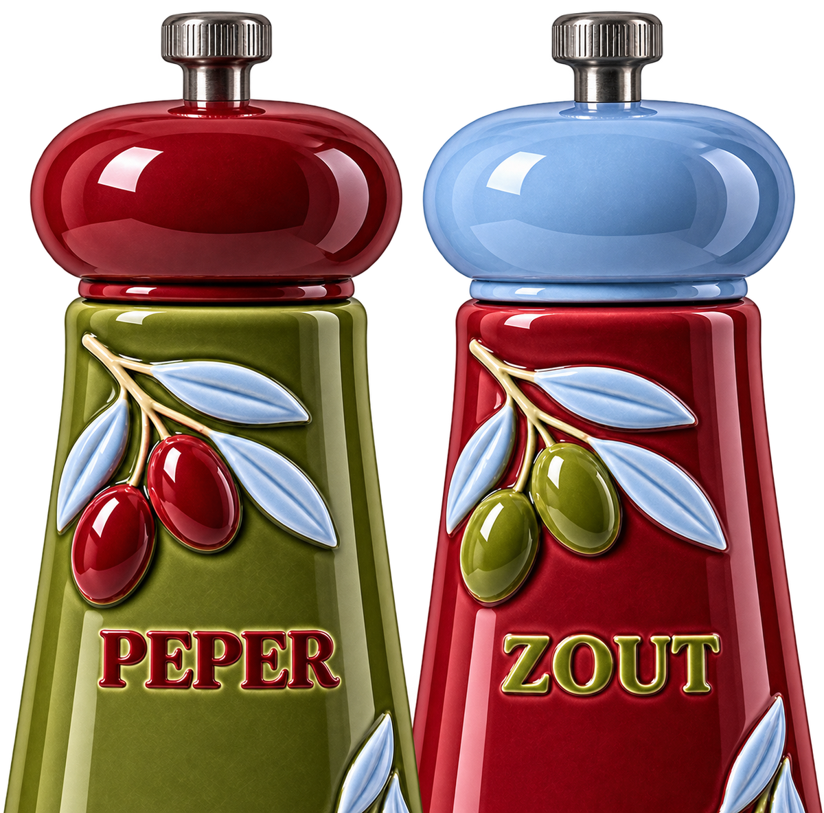 Vrijstaande close-up op transparante achtergrond van SERVED. peper- en zoutmolens